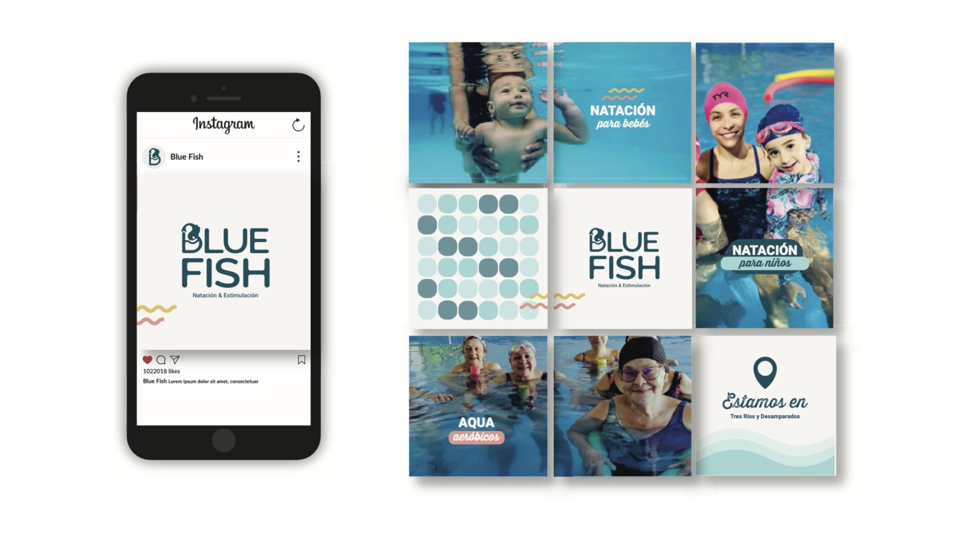 Blue Fish — sistema de logo